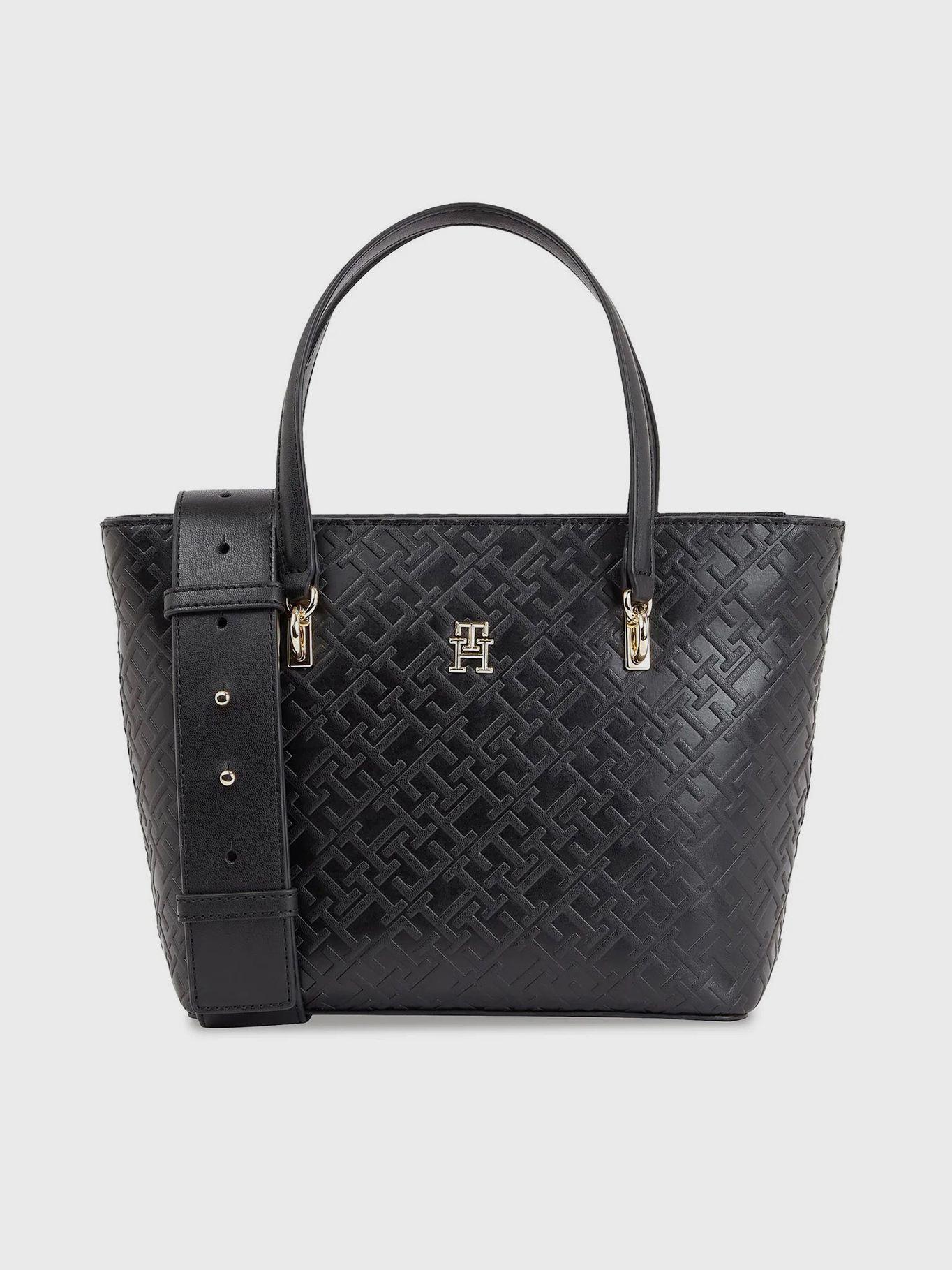 Cartera Mini Tote Monogram Negro Tommy Hilfiger-0