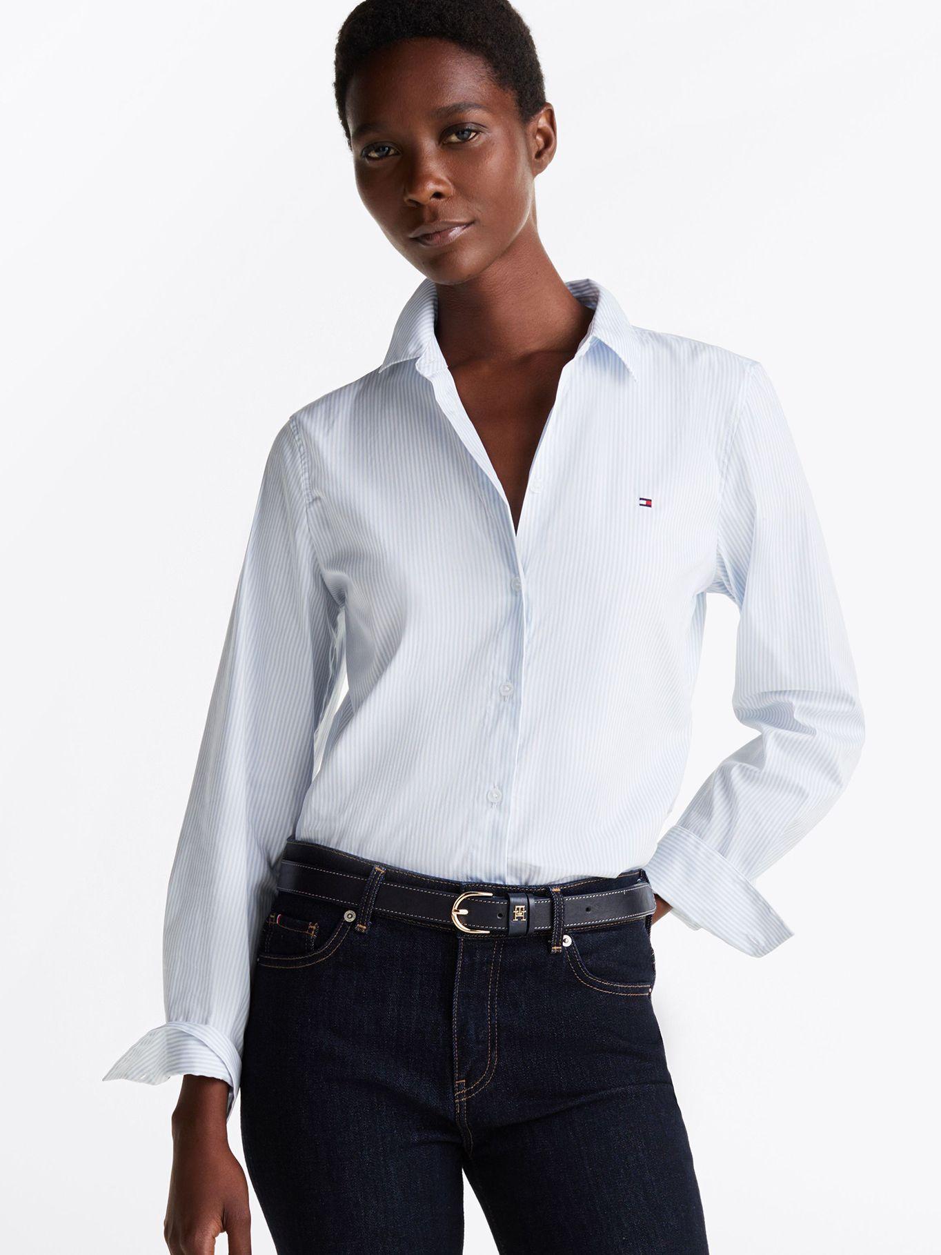 Camisa De Popelín Regular Fit Celeste Tommy Hilfiger-0