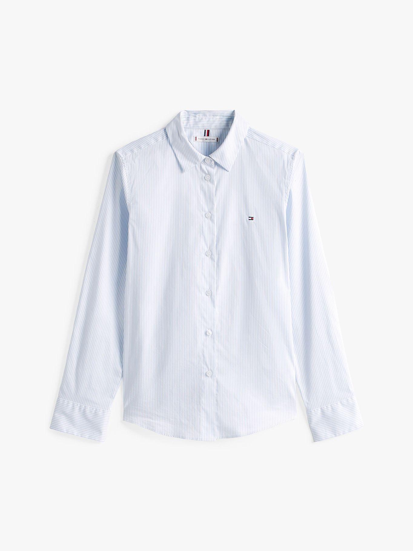 Camisa De Popelín Regular Fit Celeste Tommy Hilfiger-4