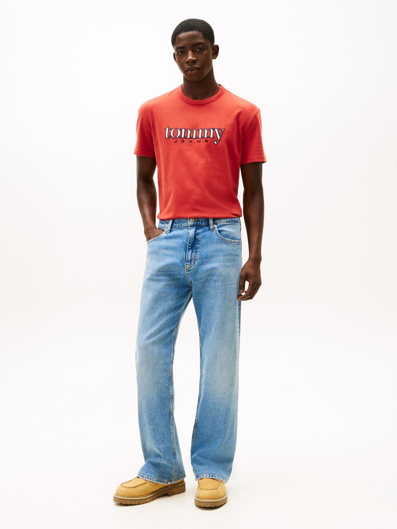 Polera Aplicación Del Logo Regular Fit Tommy Jeans Rojo-1