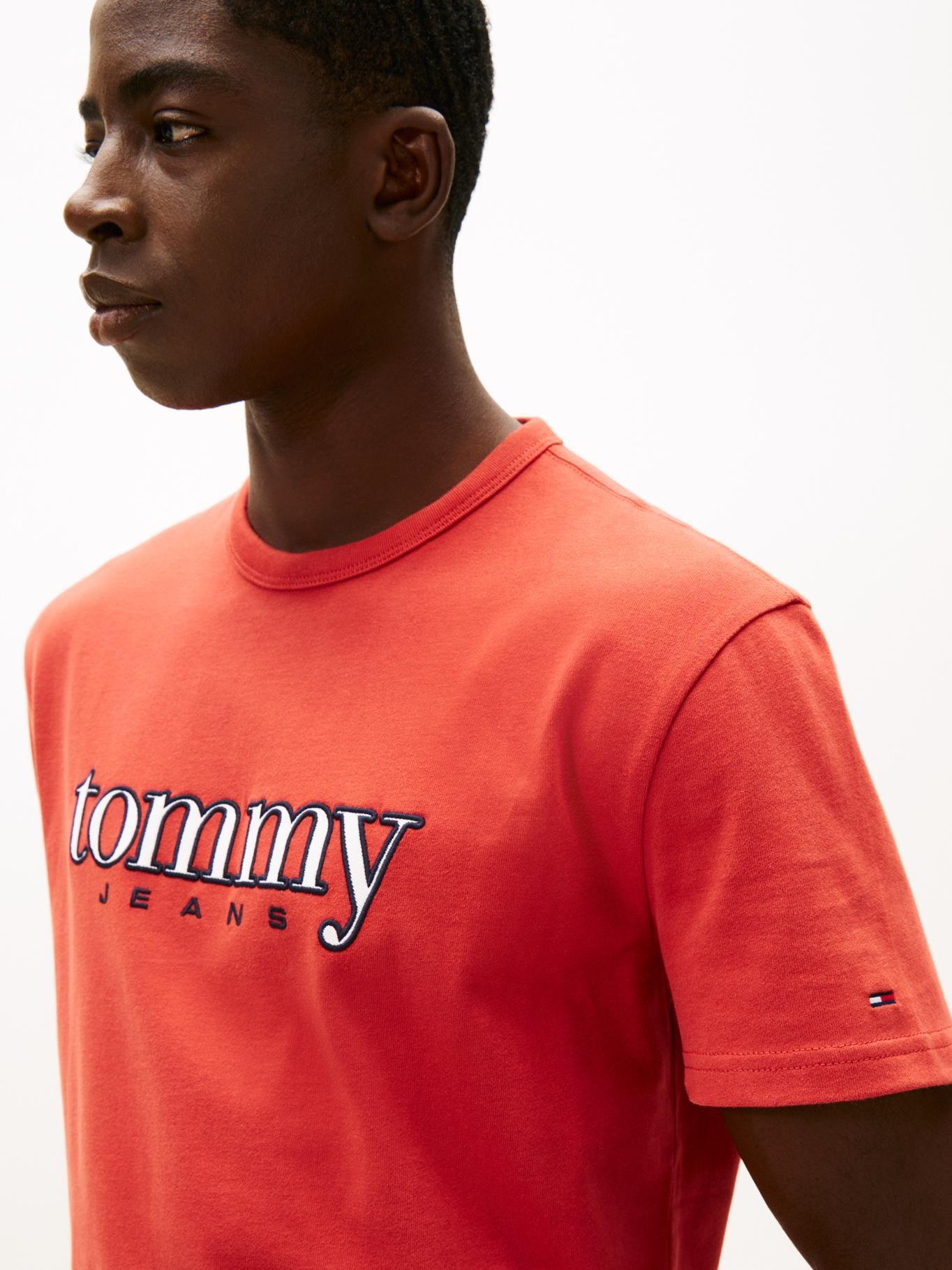 Polera Aplicación Del Logo Regular Fit Tommy Jeans Rojo-3