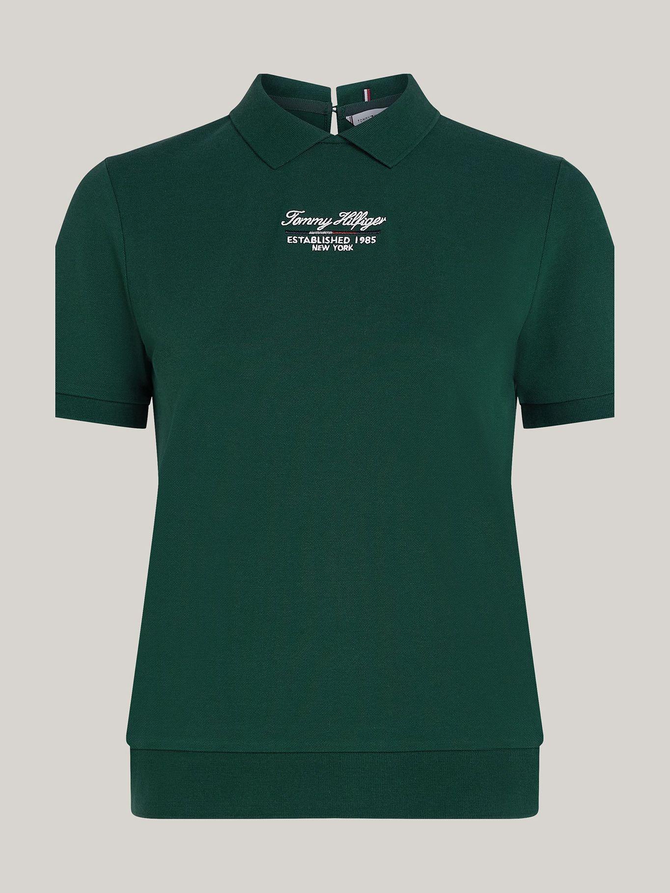 Polo Con Logo Script Regular Fit Verde Tommy Hilfiger-4
