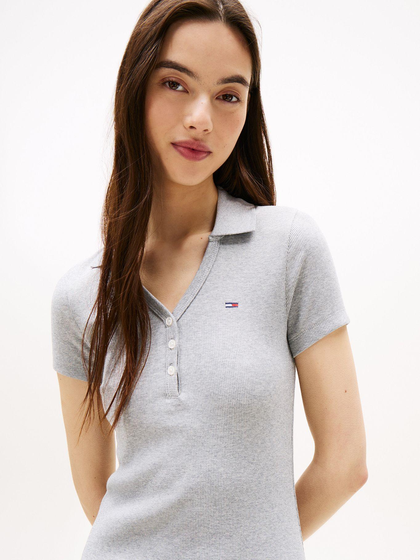 Vestido Tipo Polo Con Logo Gris Tommy Jeans-3