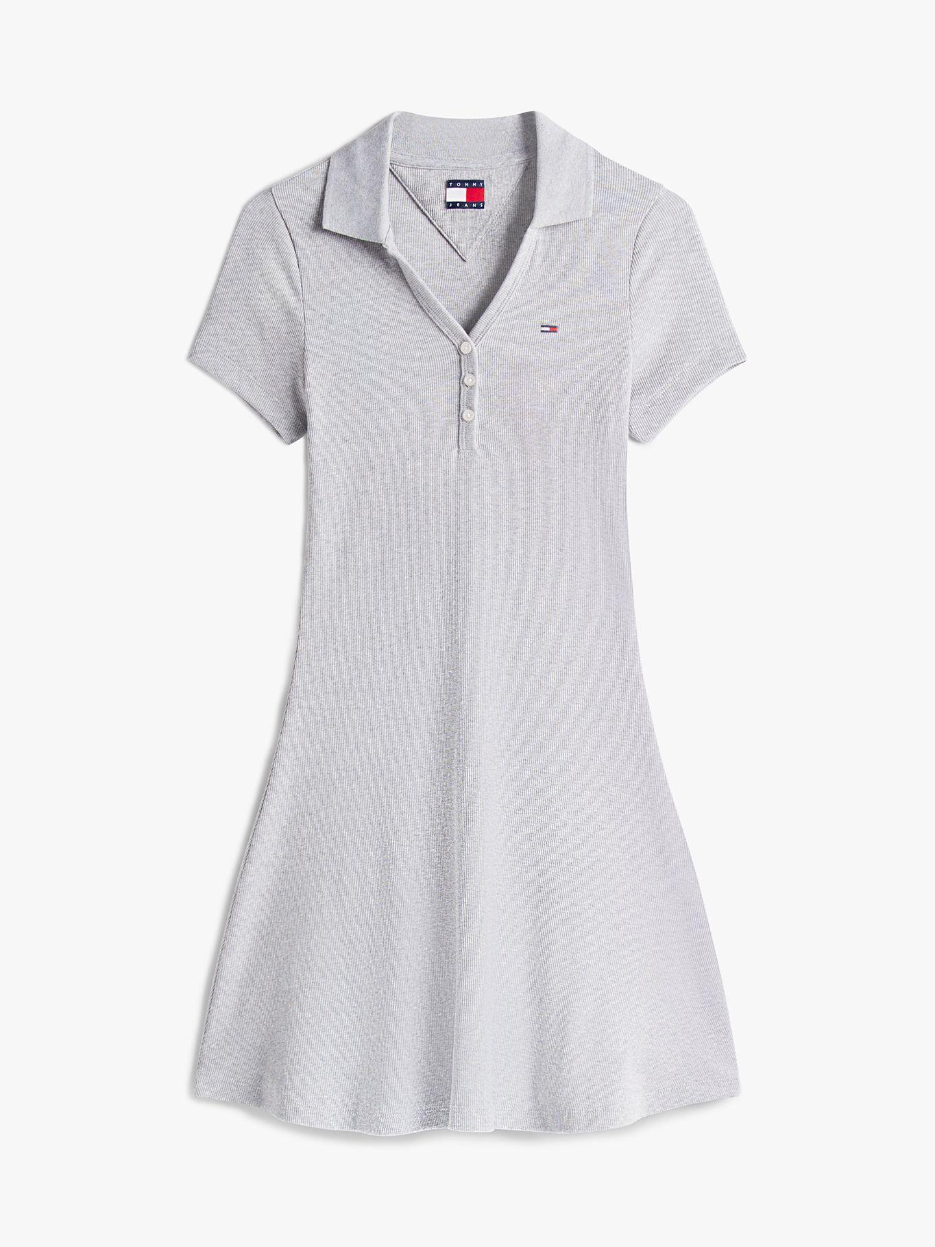 Vestido Tipo Polo Con Logo Gris Tommy Jeans-4