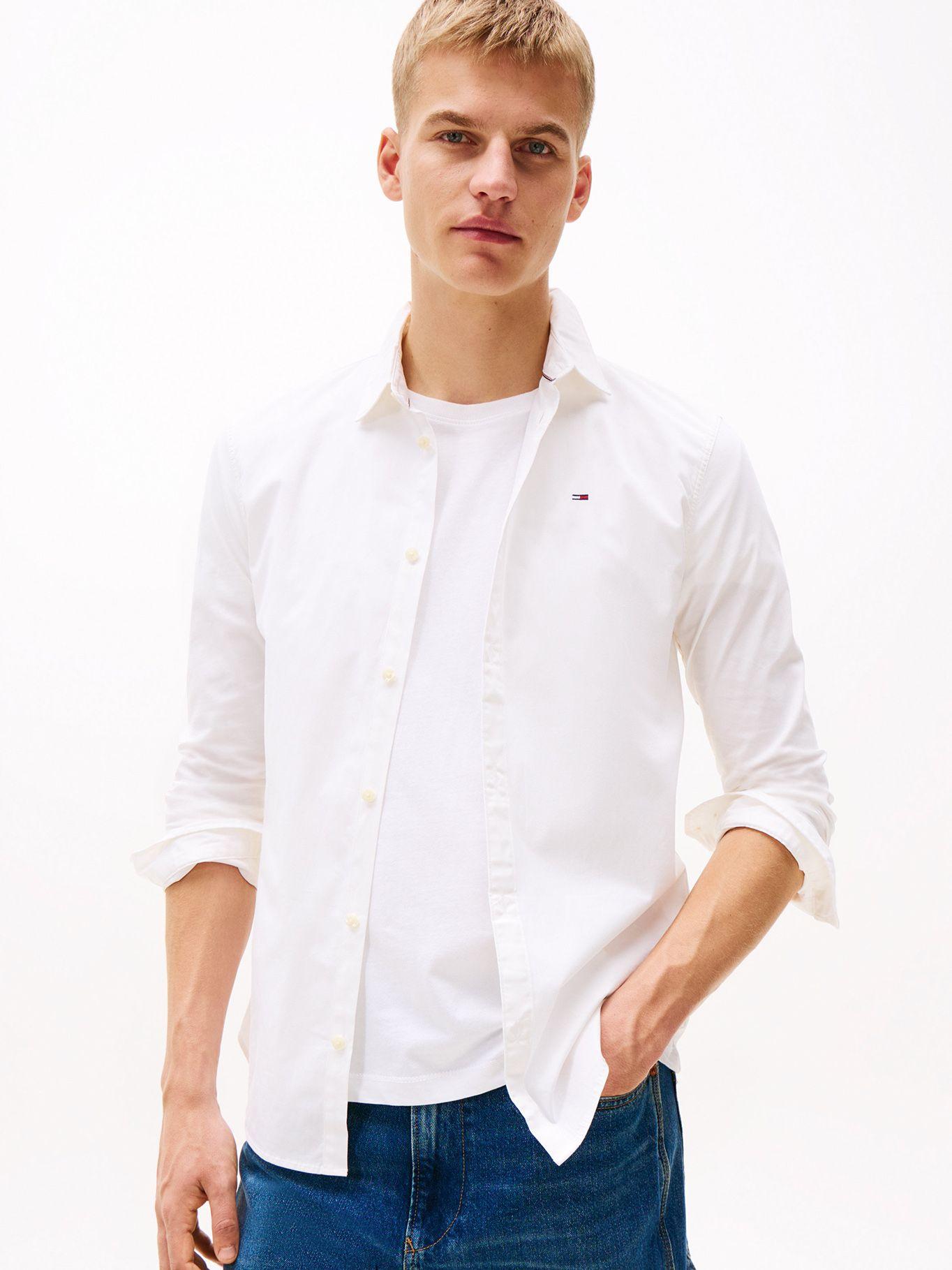 Camisa Original Con Logo Slim Fit Blanco Tommy Hilfiger-0