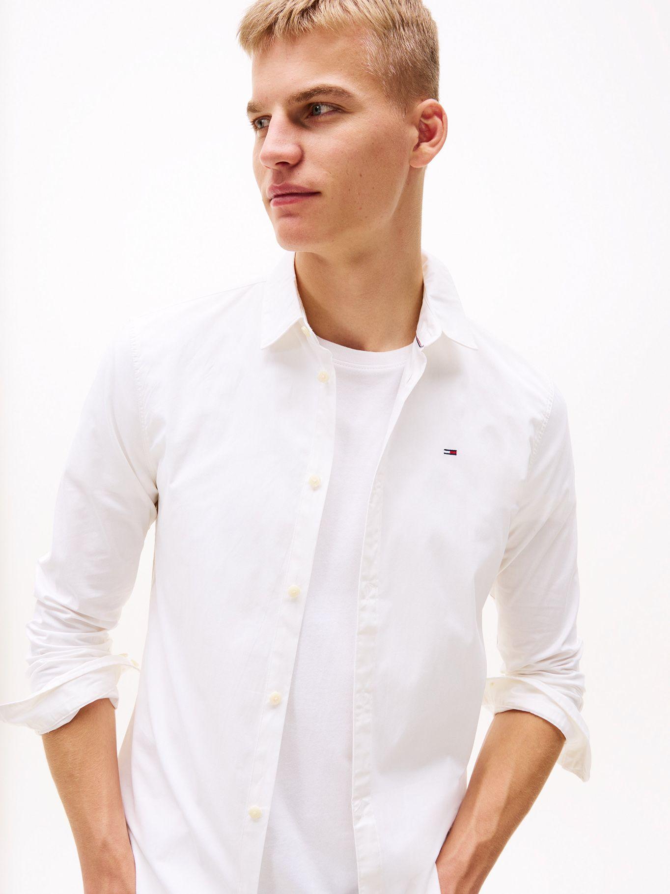 Camisa Original Con Logo Slim Fit Blanco Tommy Hilfiger-3