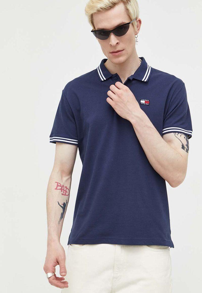 Polo  Classic Tipping Con Logo Azul Tommy Jeans-0