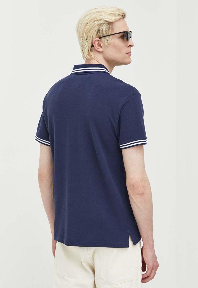 Polo  Classic Tipping Con Logo Azul Tommy Jeans-1