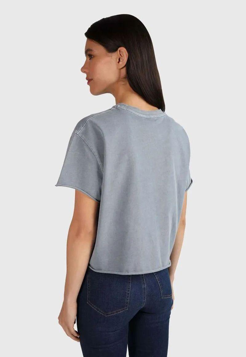 Polera Corte Cropped Con Logo Gris Tommy Hilfiger-2