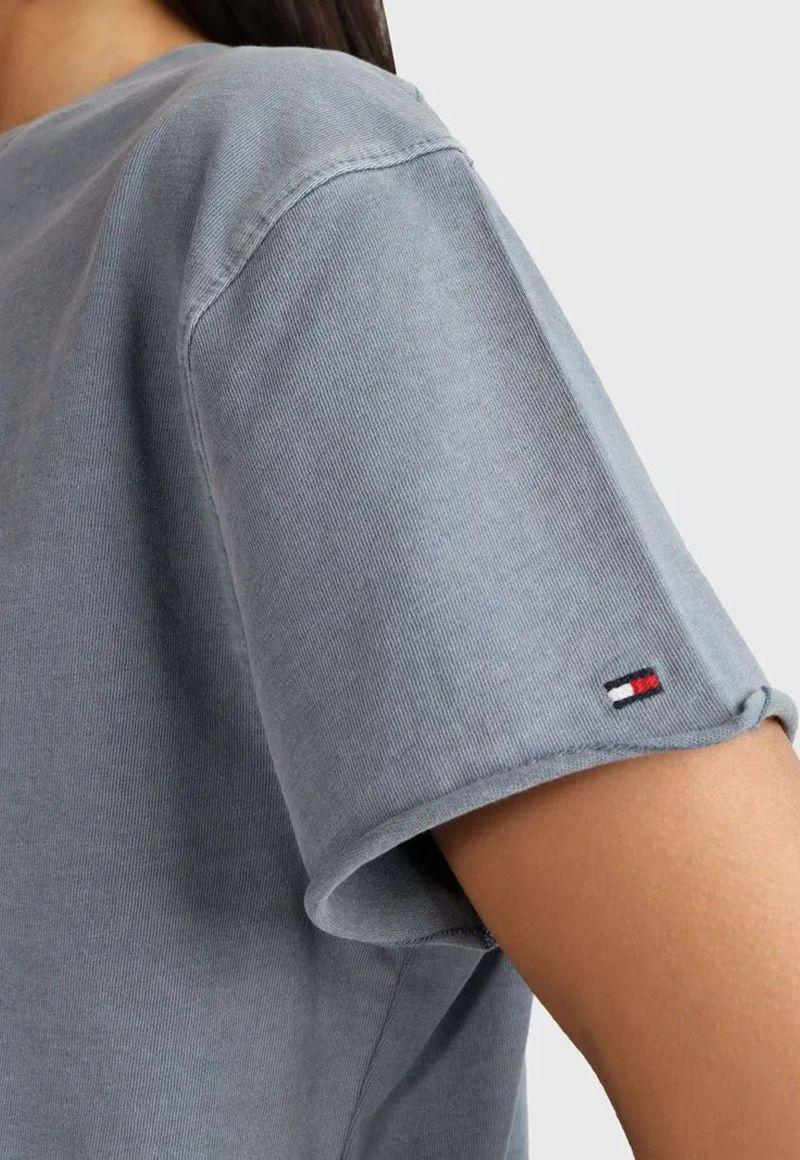 Polera Corte Cropped Con Logo Gris Tommy Hilfiger-4