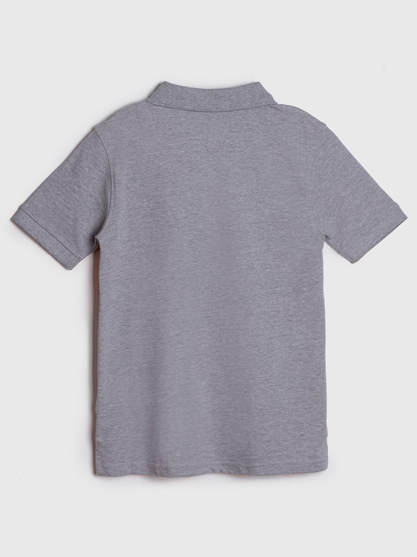 Polo Split Stripe Logo Gris Tommy Hilfiger-1