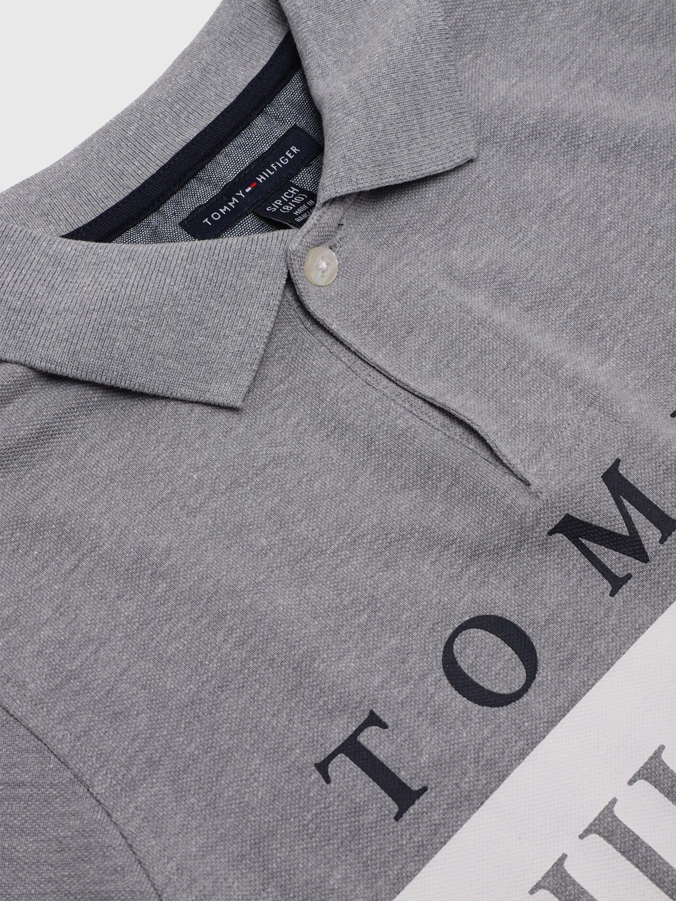 Polo Split Stripe Logo Gris Tommy Hilfiger-2