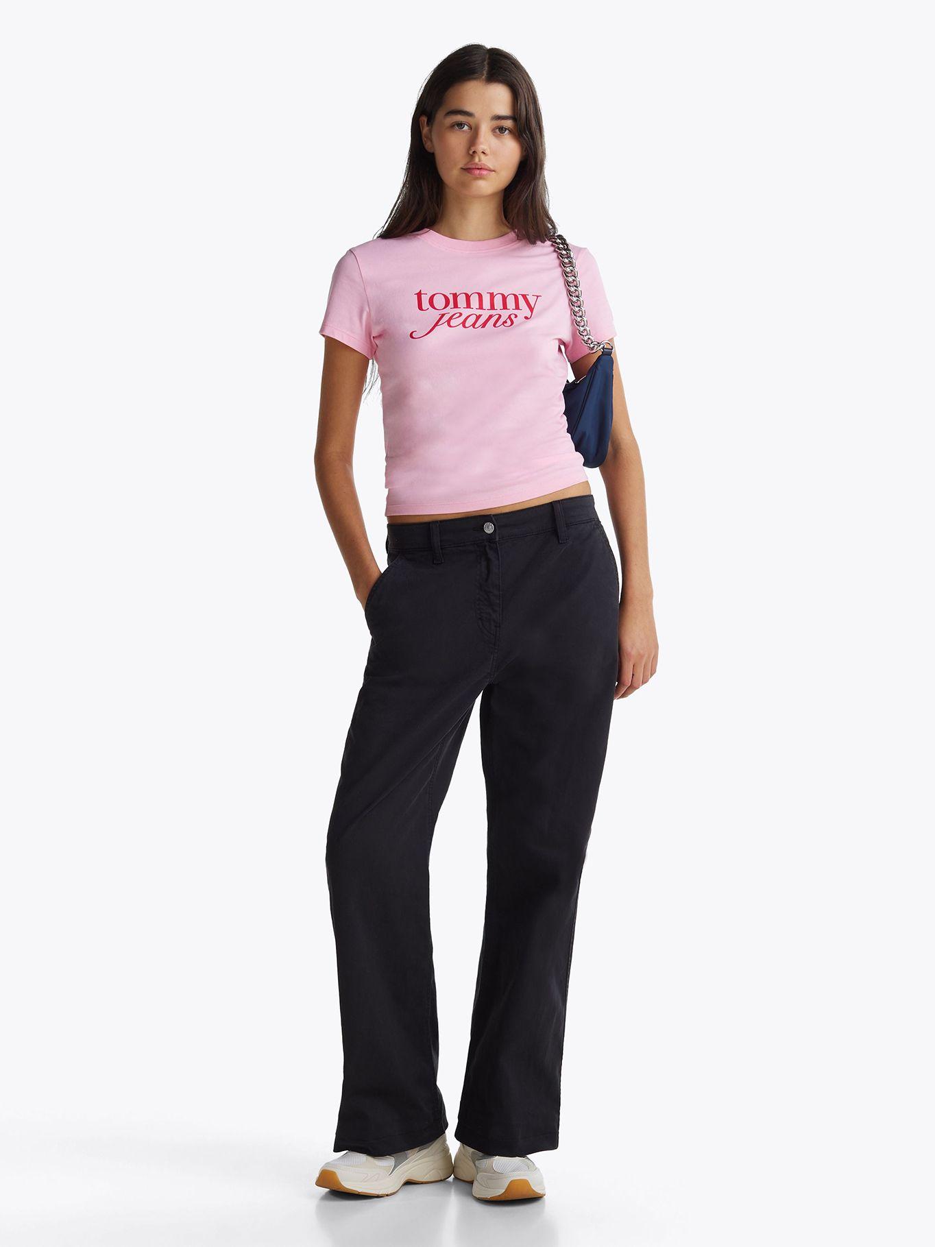 Polera Essential Logo Slim Fit Rosado Tommy Jeans-1
