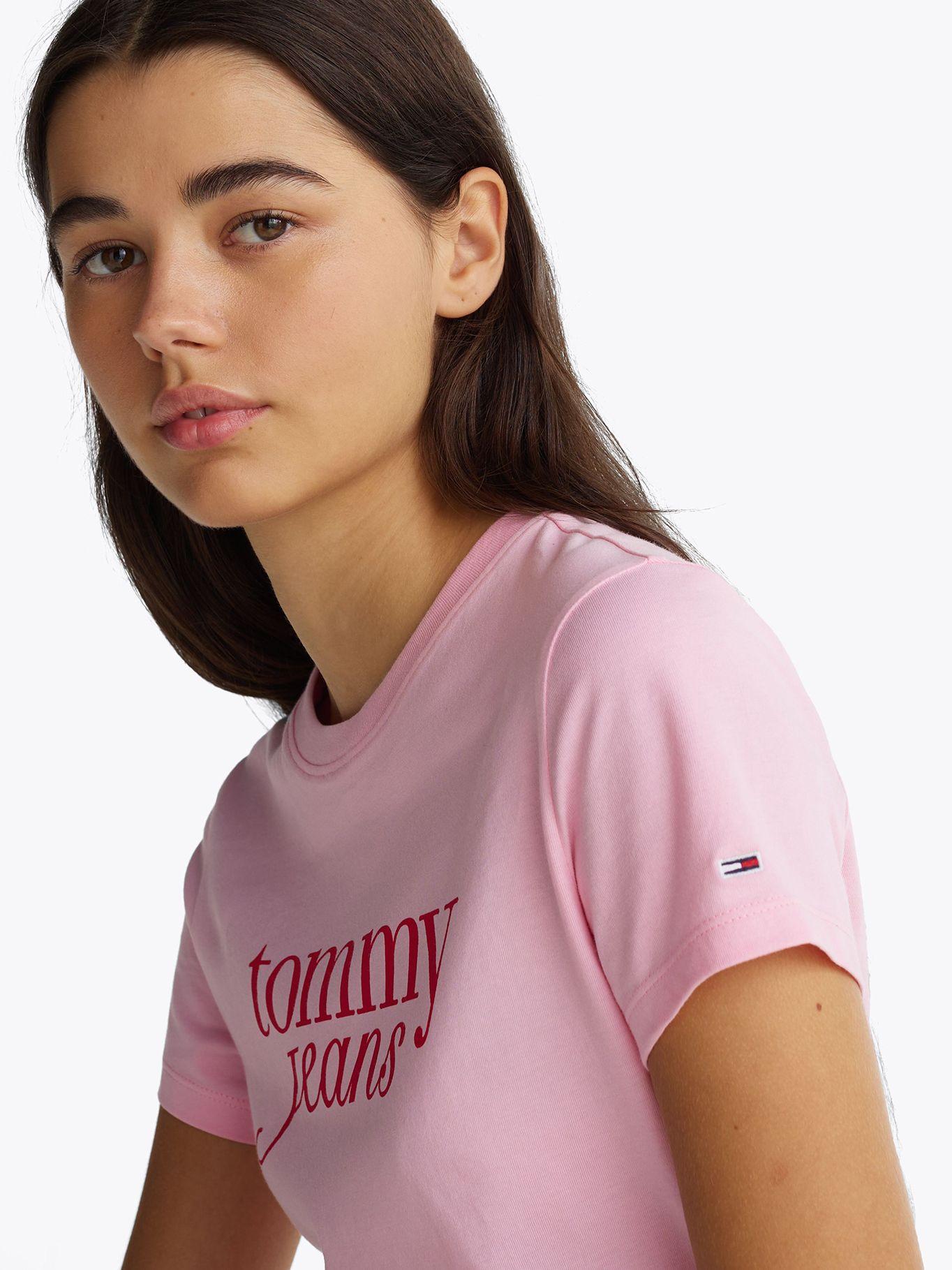 Polera Essential Logo Slim Fit Rosado Tommy Jeans-3