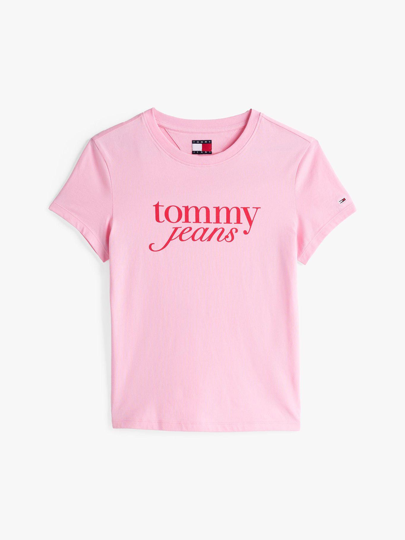 Polera Essential Logo Slim Fit Rosado Tommy Jeans-4