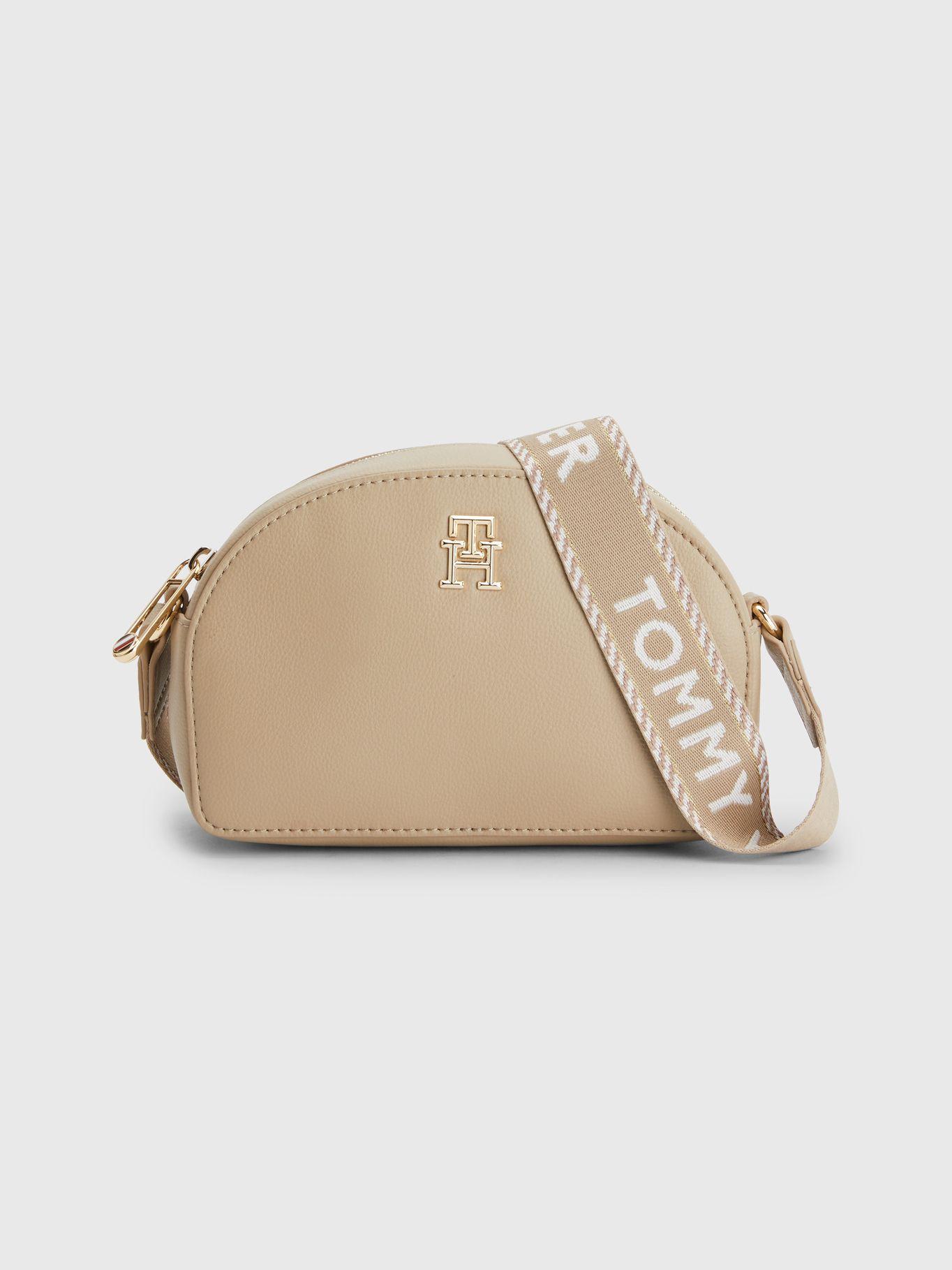Bandolera Medialuna Con Logo Beige Tommy Hilfiger-0