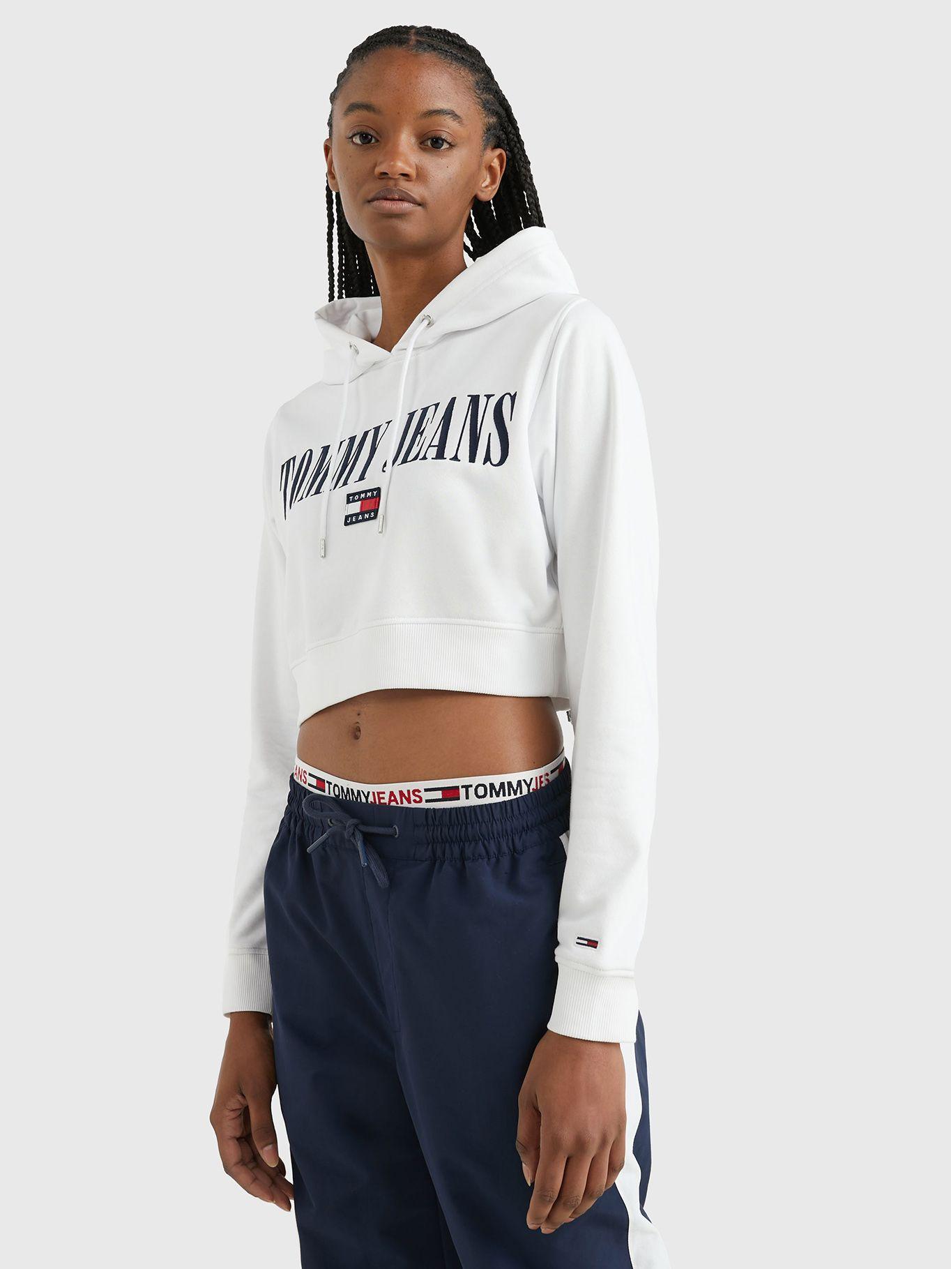 Polerón Hoodie Crop Archive Blanco Tommy Jeans-0