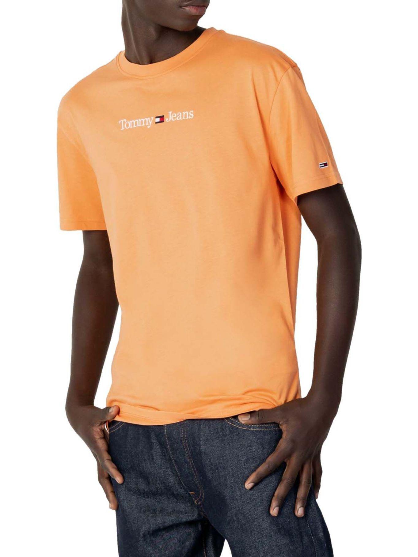 Polera Classic Linear Logo Naranjo Tommy Jeans-0