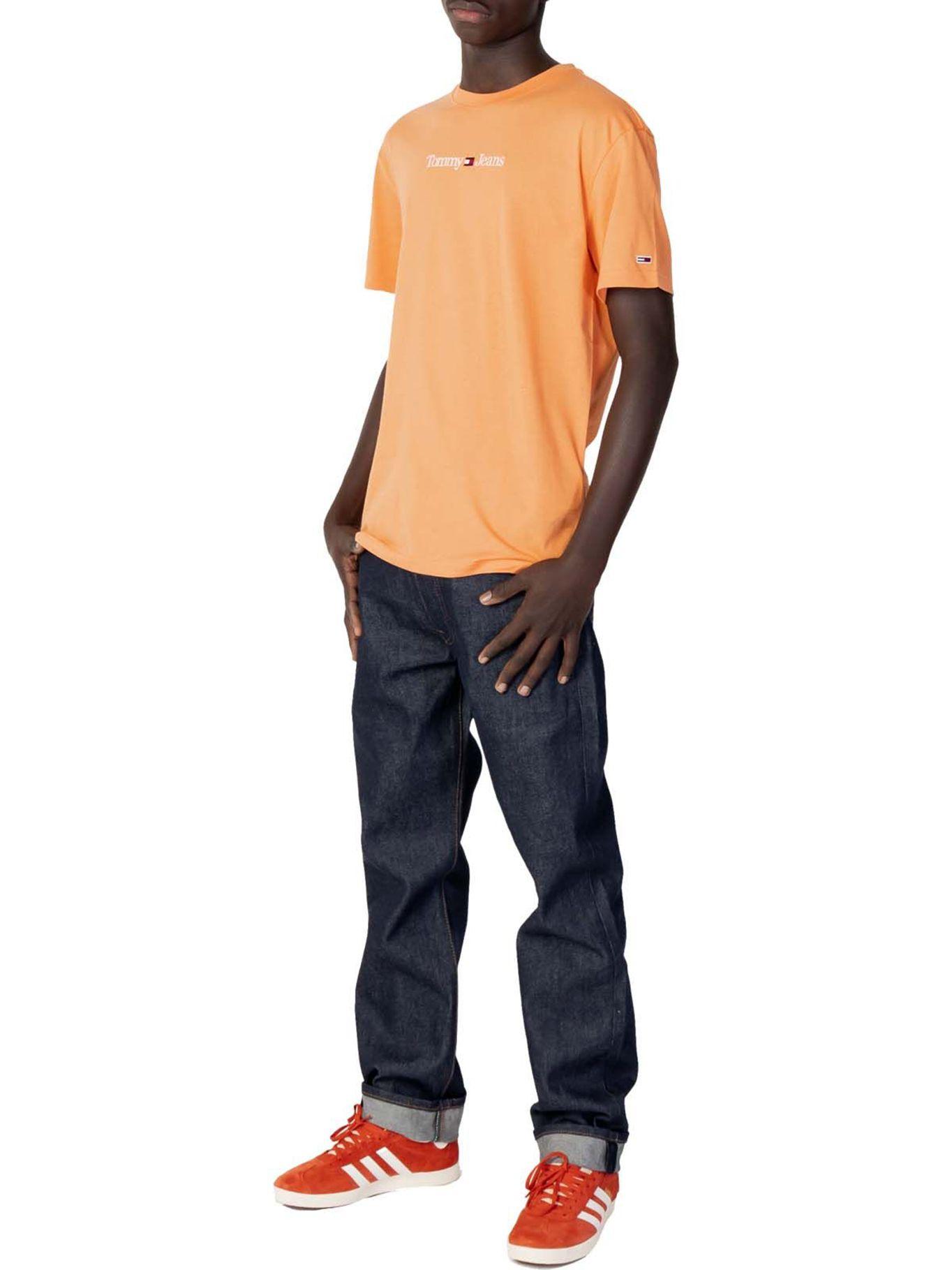 Polera Classic Linear Logo Naranjo Tommy Jeans-1