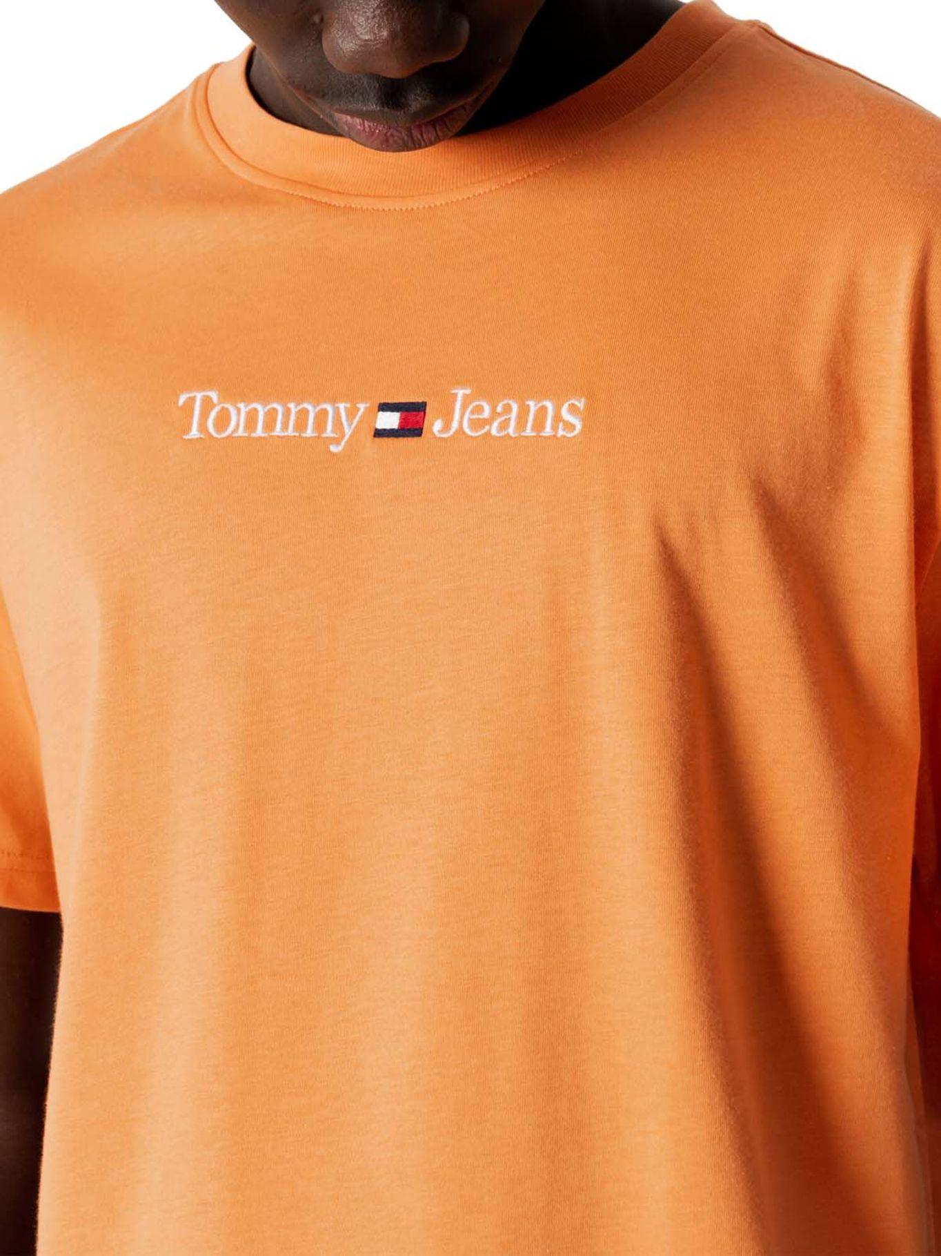 Polera Classic Linear Logo Naranjo Tommy Jeans-3