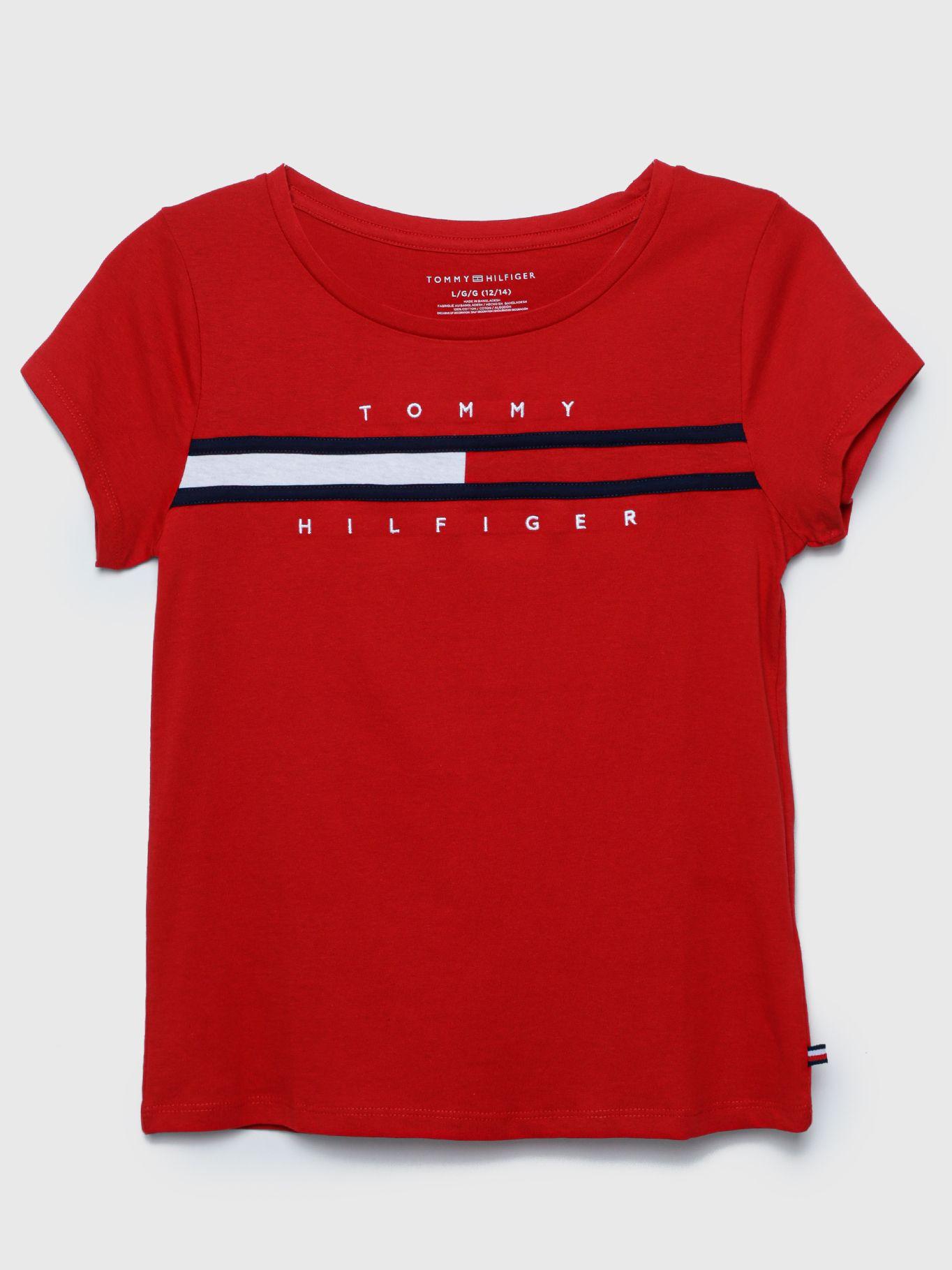 Polera Pieced Flag Logo Rojo Tommy Hilfiger-0