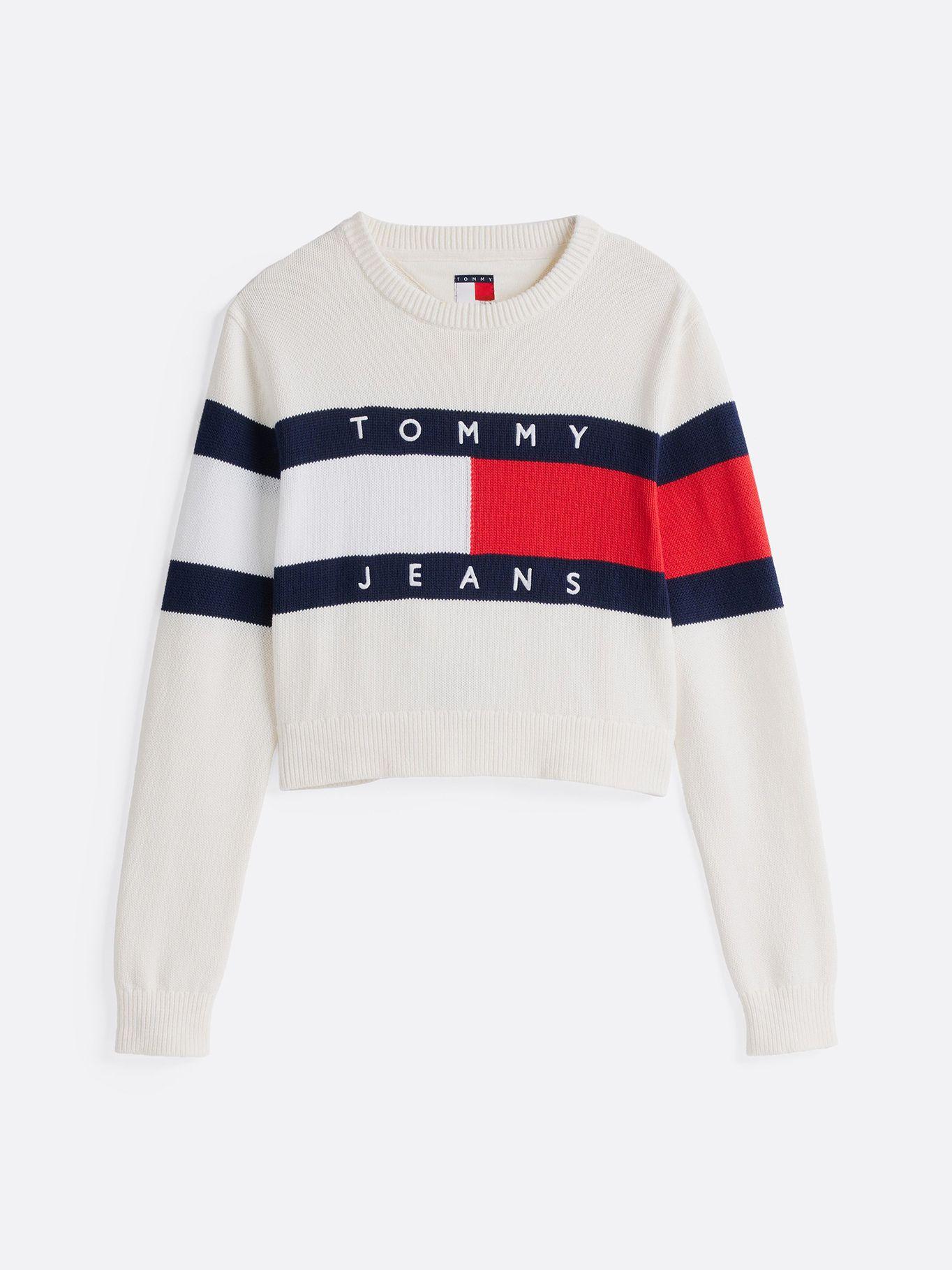 Sweater Color Block Relaxed Con Logo Blanco Tommy Jeans-4