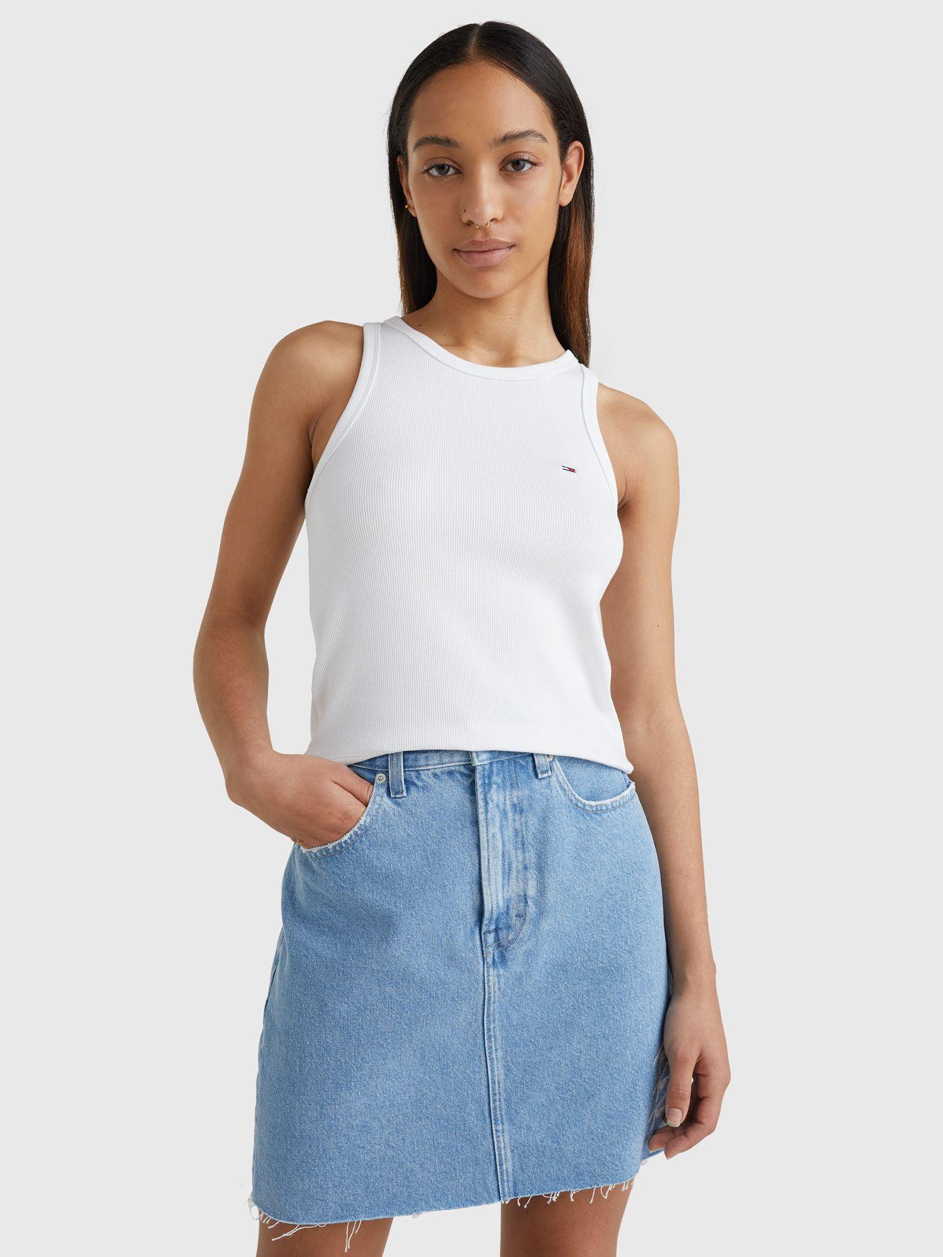 Polera De Punto Elástico Blanco Tommy Hilfiger-0