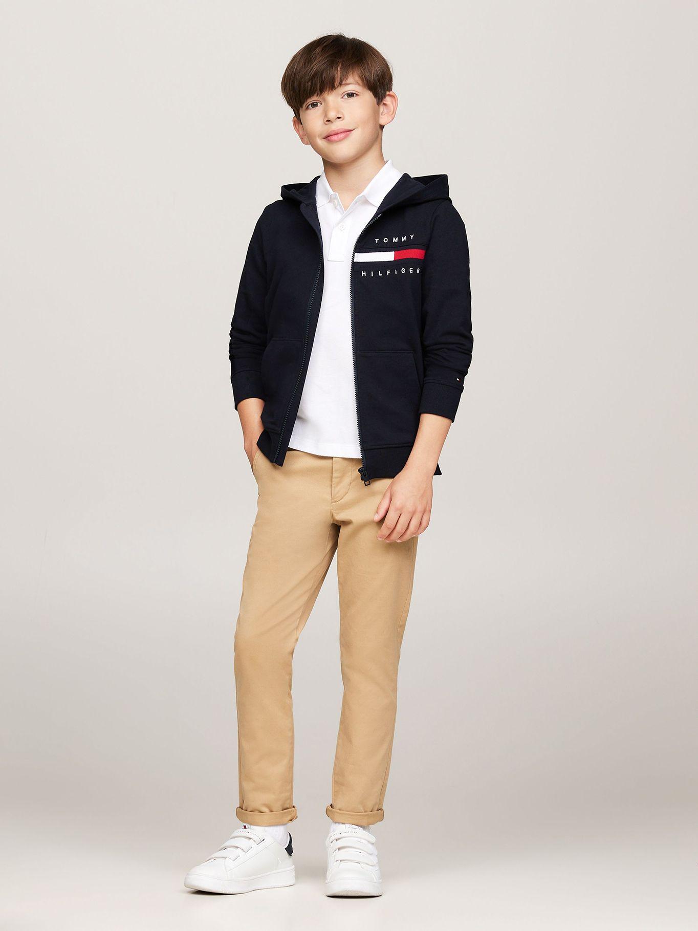 Polerón Hoodie De Niño Con Ribetes Azul Tommy Hilfiger-1