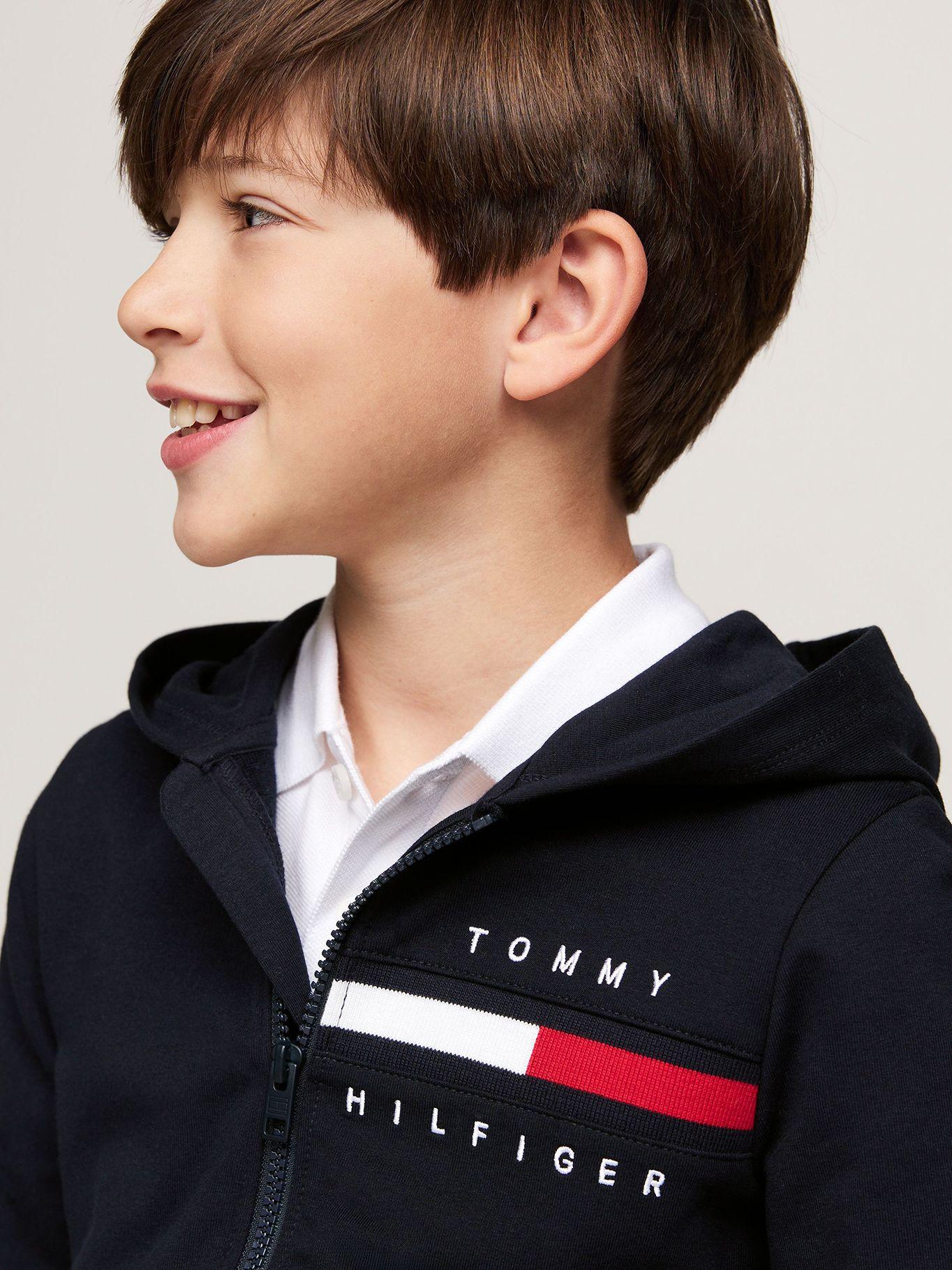 Polerón Hoodie De Niño Con Ribetes Azul Tommy Hilfiger-3