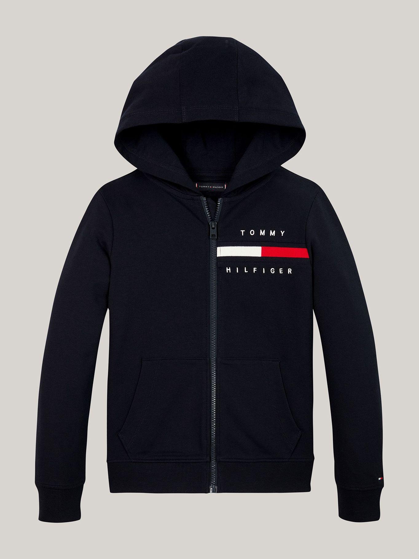 Polerón Hoodie De Niño Con Ribetes Azul Tommy Hilfiger-4