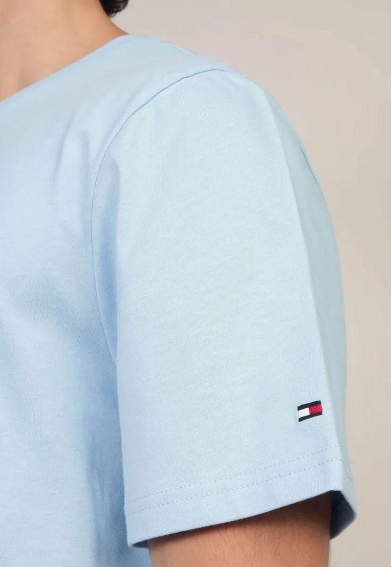 Polera Con Logo Tonal Celeste Tommy Hilfiger-4