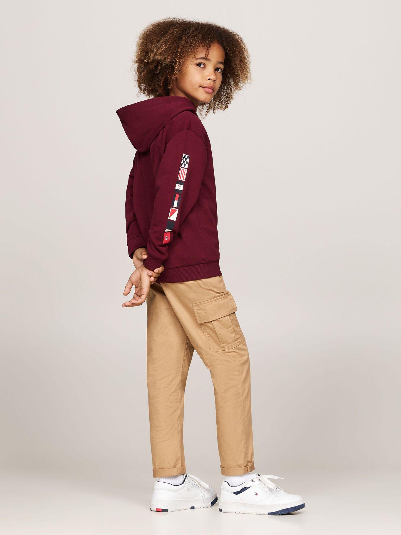 Polerón Hoodie Niño Logo Gráfico Burdeo Tommy Hilfiger-2