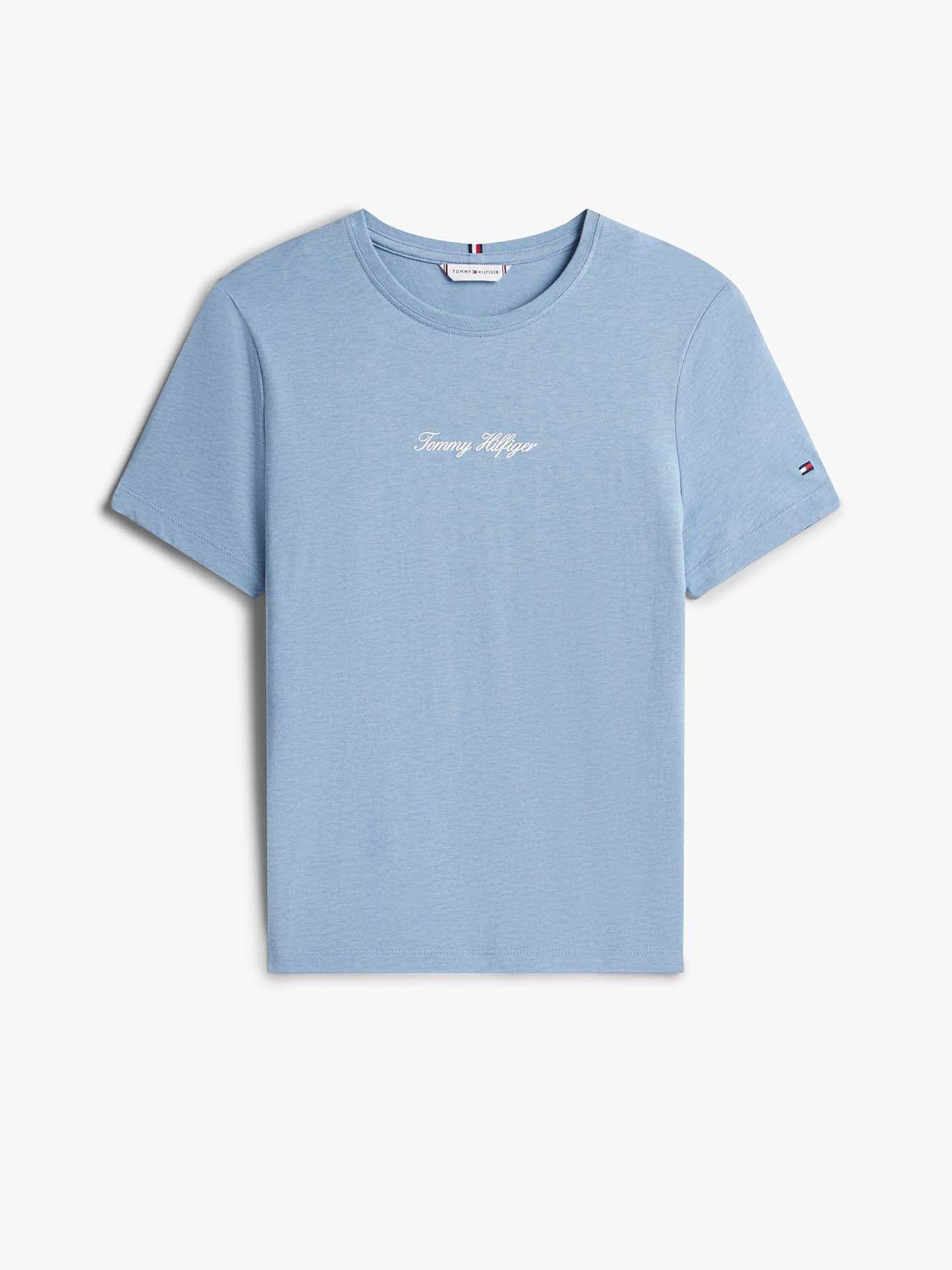 Polera Con Logo Texturizado Celeste Tommy Hilfiger-4