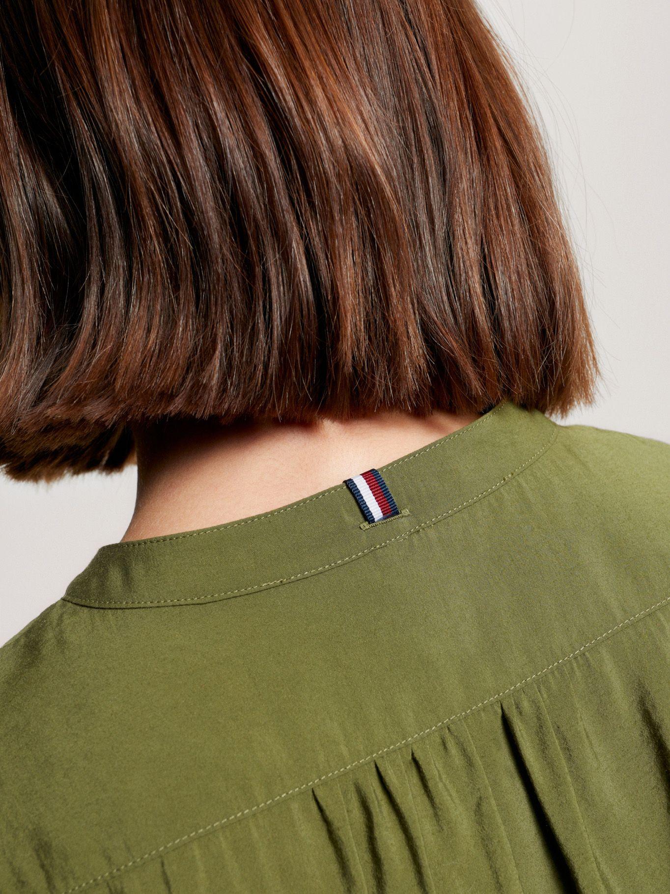 Camisa Sin Cuello Cropped Verde Tommy Hilfiger-4