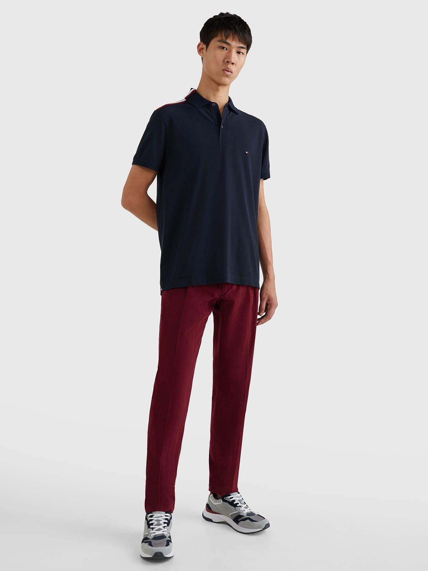 Polo Global Stripe Placement Azul Tommy Hilfiger-1