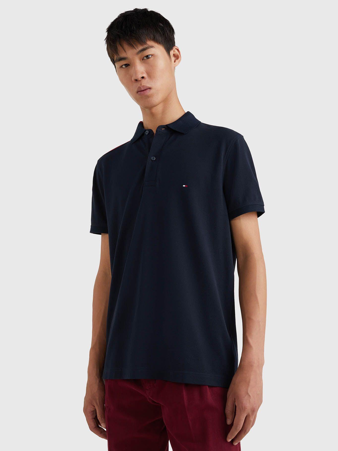 Polo Global Stripe Placement Azul Tommy Hilfiger-0