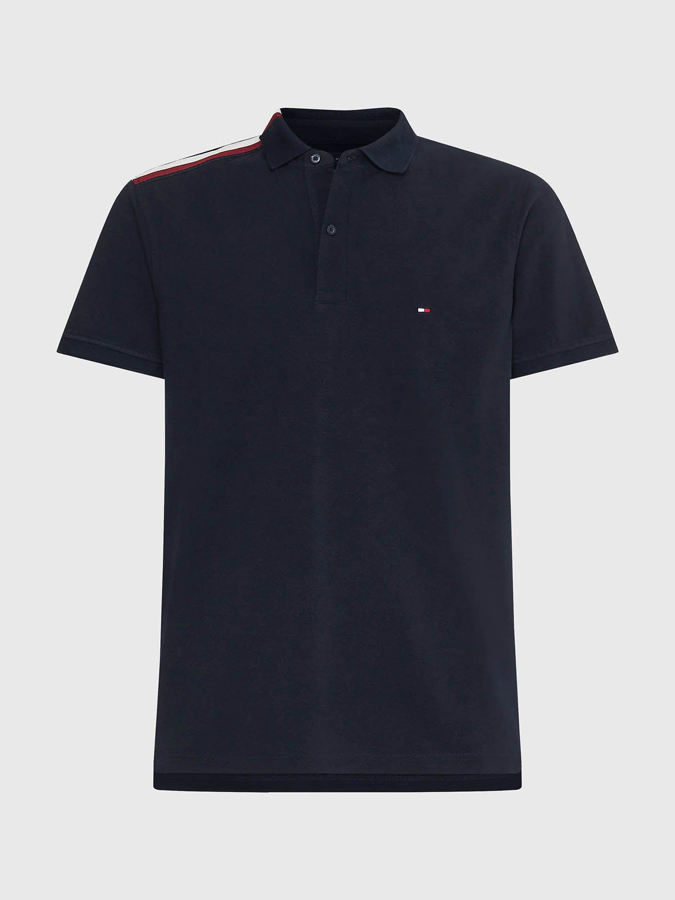 Polo Global Stripe Placement Azul Tommy Hilfiger-4