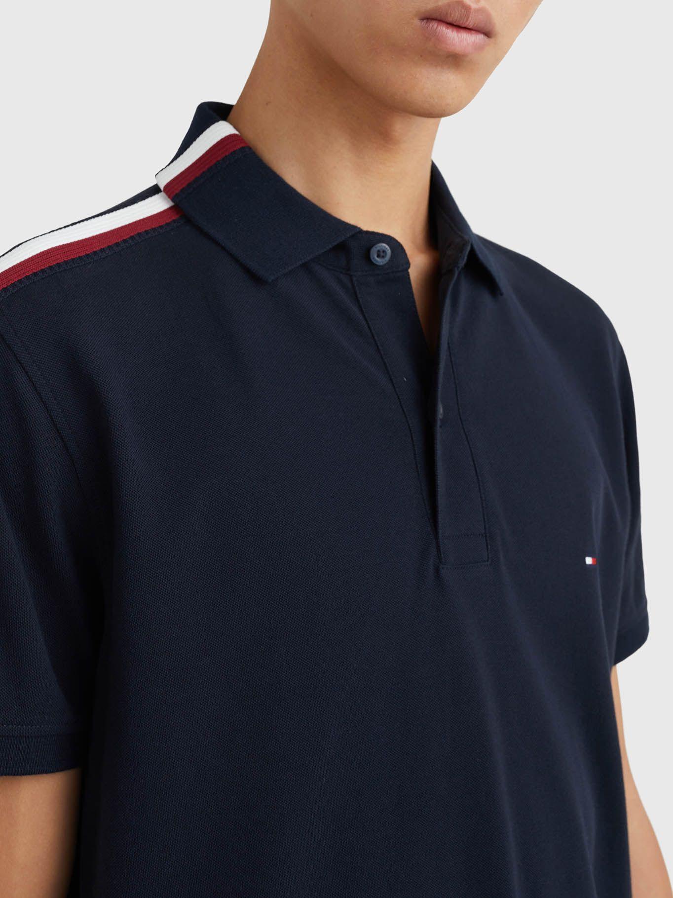 Polo Global Stripe Placement Azul Tommy Hilfiger-3