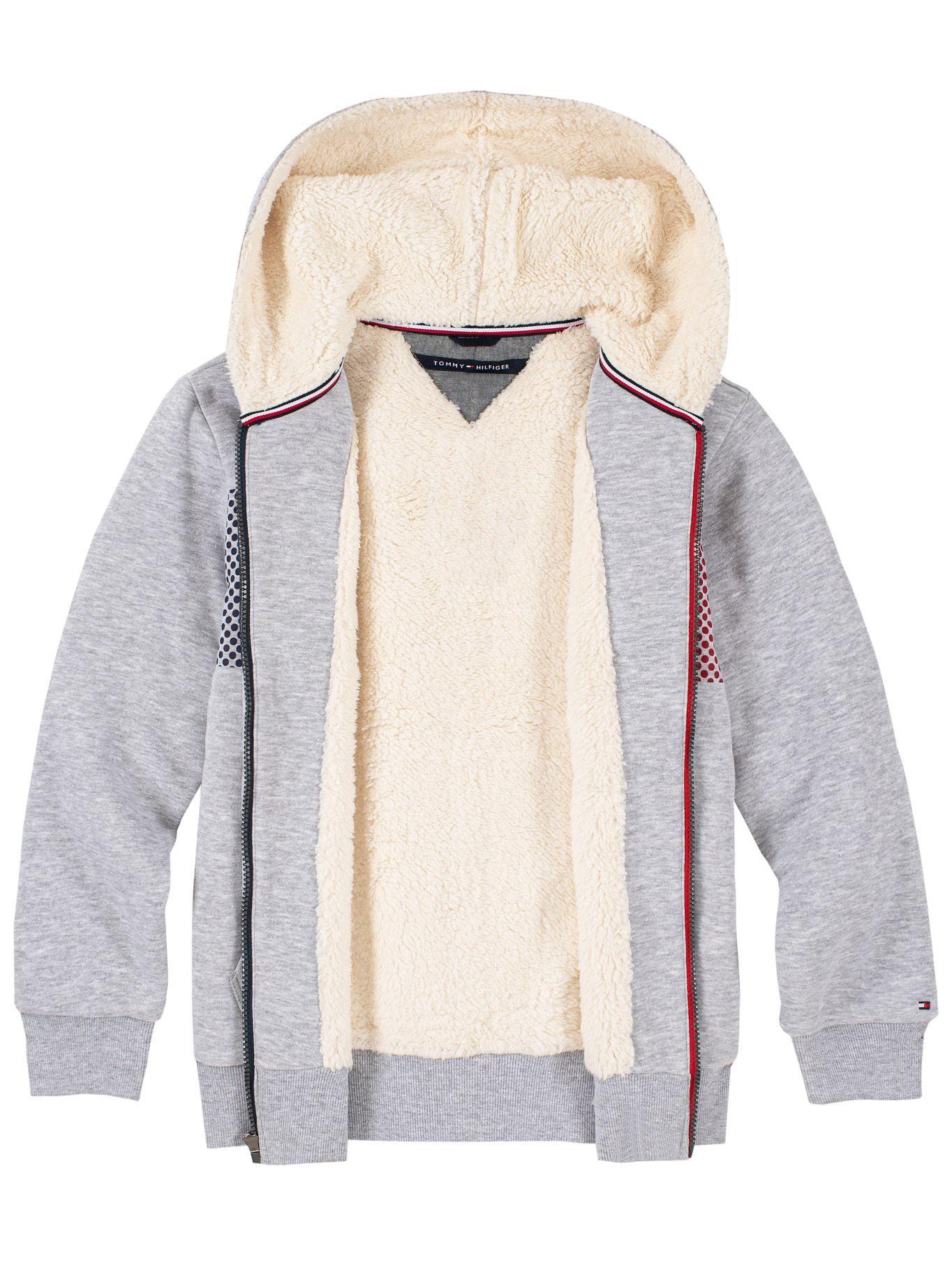 Polerón Hoodie Sherpa Gris Tommy Hilfiger MY2-2