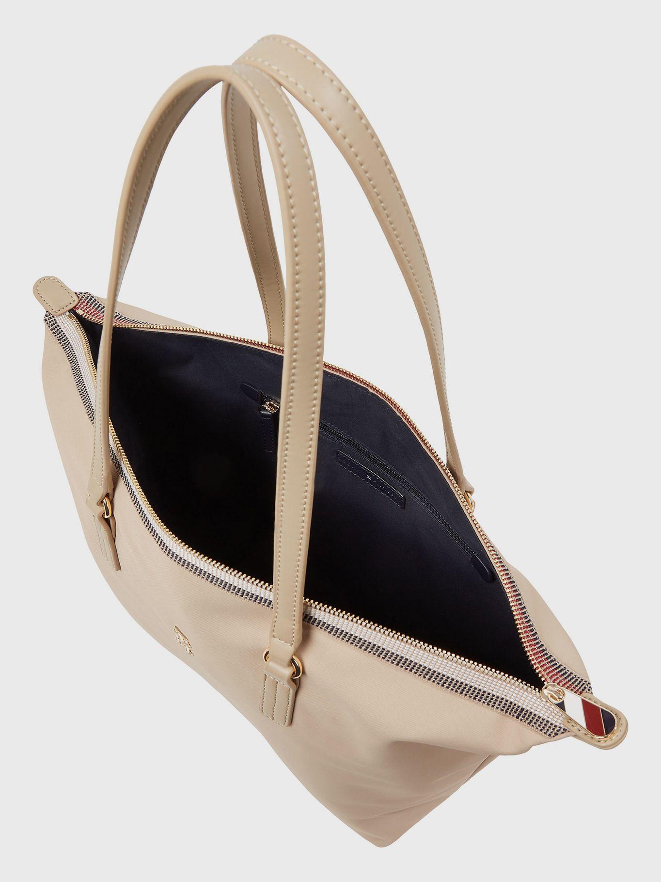 Tote Con Cierre Distintivo Beige Tommy Hilfiger-2