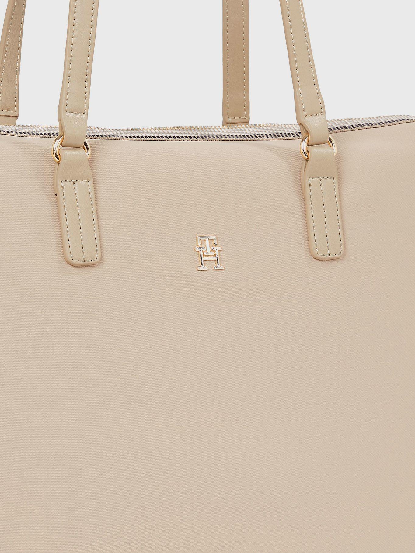 Tote Con Cierre Distintivo Beige Tommy Hilfiger-3