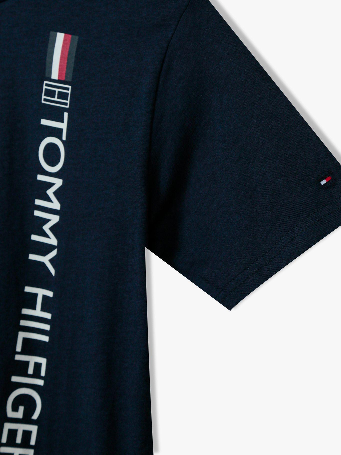 Polera De Niño Con Logo Signature Azul Tommy Hilfiger-3