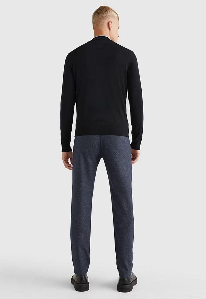 Sweater De Lana Merino Con Cuello Alto Negro Tommy Hilfiger-2