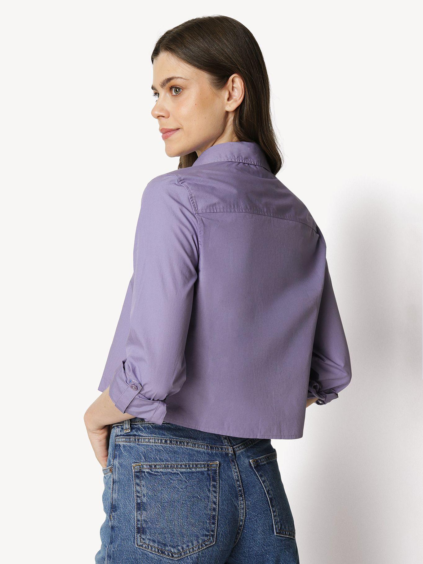 Camisa Classic Poplin Cropped Lila Tommy Hilfiger-3