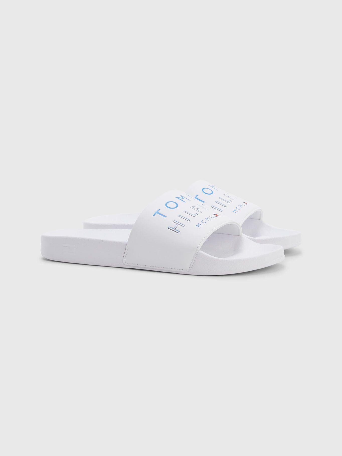 Sandalias Con Logo En Relieve Blanco Tommy Hilfiger-0