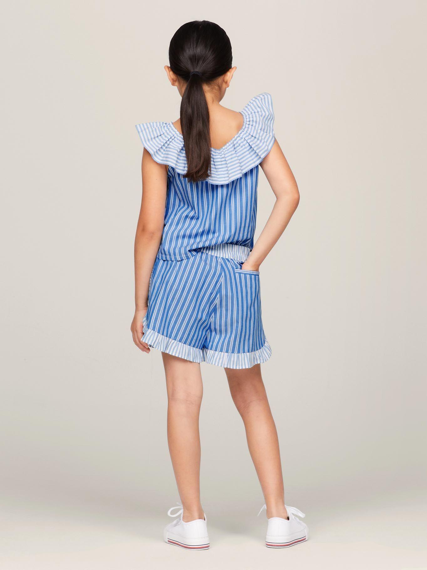 Short Amplios A Rayas Con Vuelos Celeste Tommy Hilfiger-2