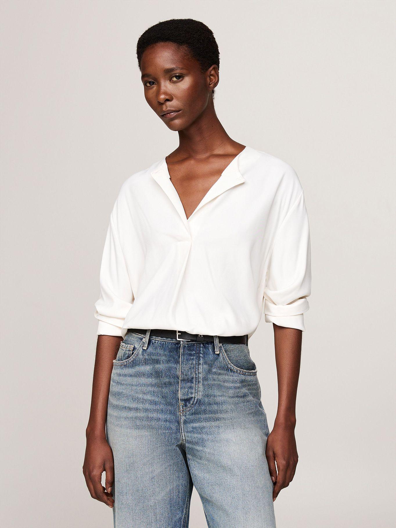Blusa Amplia Con Botón En Relieve Blanco Tommy Hilfiger-0