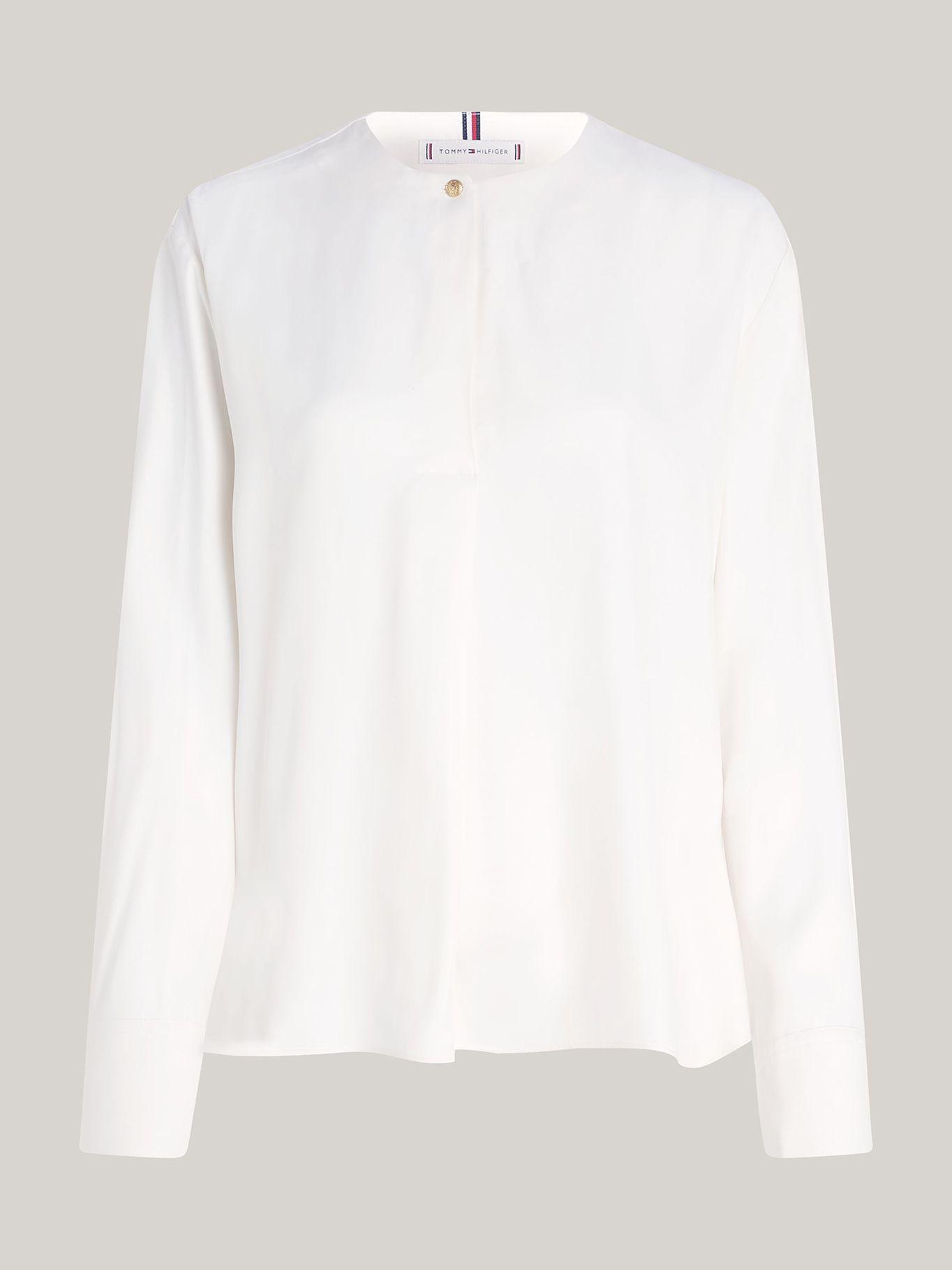 Blusa Amplia Con Botón En Relieve Blanco Tommy Hilfiger-4