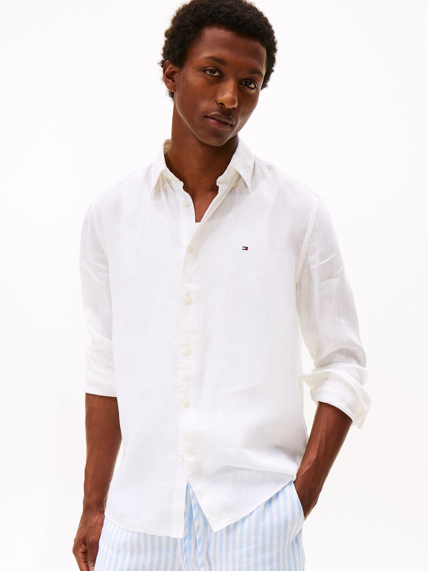 Camisa Solid Regular Fit Con Logo Blanco Tommy Hilfiger-0