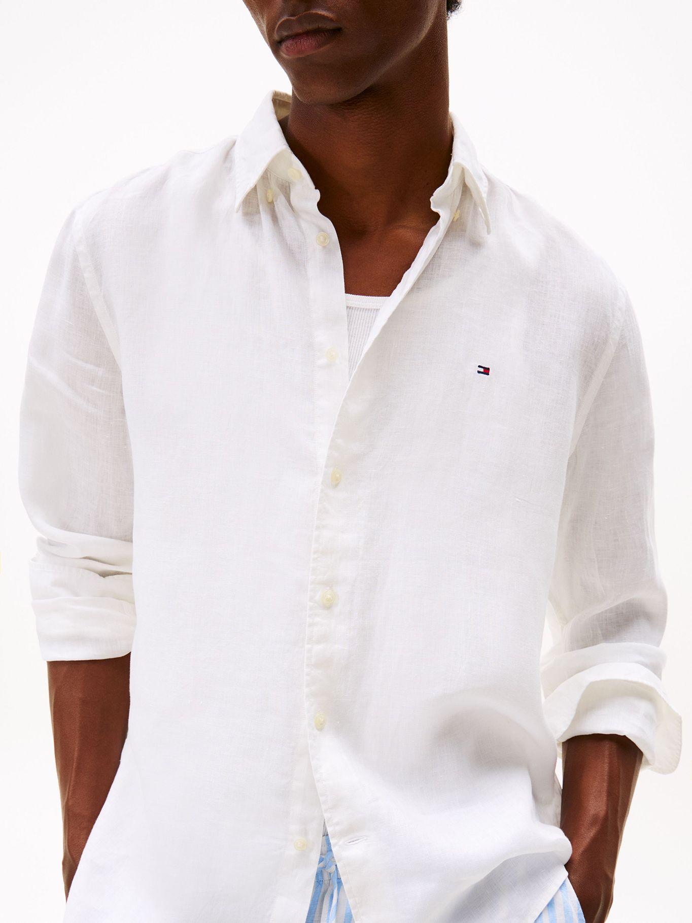 Camisa Solid Regular Fit Con Logo Blanco Tommy Hilfiger-3